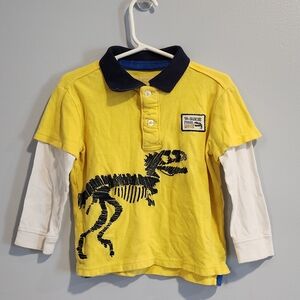 Greendog Yellow Polo with Dinosaur Skeleton
